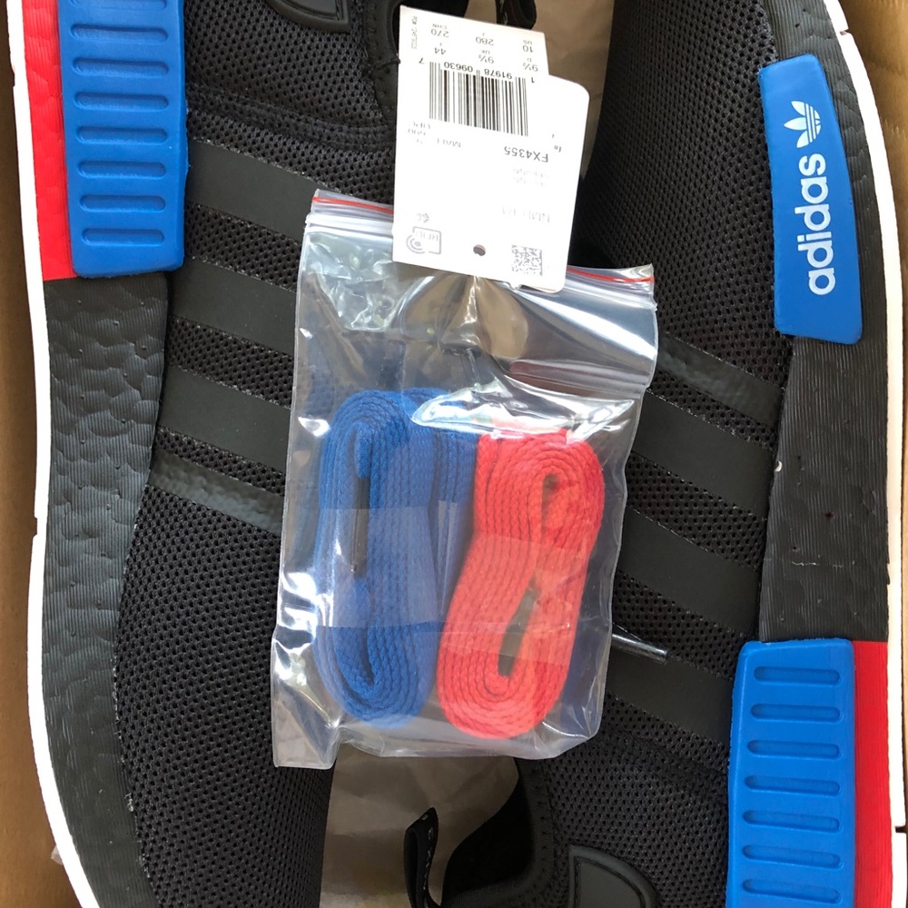 ADIDAS NMD_R1 BLK/BLU/RED SIZE 10